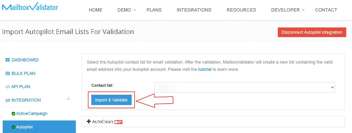 Integrating MailboxValidator With Autopilot MailboxValidator